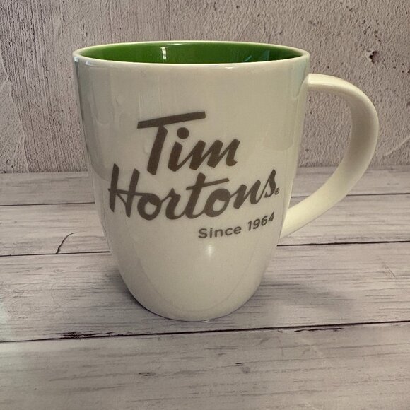 Tim Hortons "Since 1964" 2014 White, Grey, and Green Coffee Mug (SKU: 197MI) - Picture 1 of 6